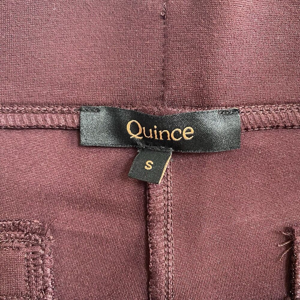 Quince Burgundy Ultra-Stretch Ponte Straight Leg Pants Size Small - Picture 15 of 15
